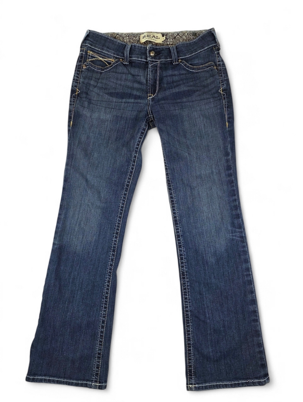 Ariat REAL Mid Rise Bootcut Jeans 31R Western Rodeo Ranchwear Stretch Denim